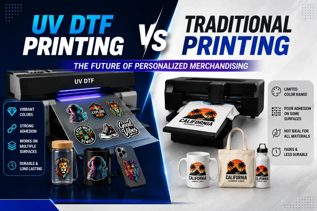 UV DTF Printing vs Traditional Printing: The Future of Personalized Merchandising