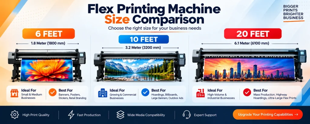 Flex Printing Machine Size: The Ultimate 6ft vs 10ft vs 20ft Guide